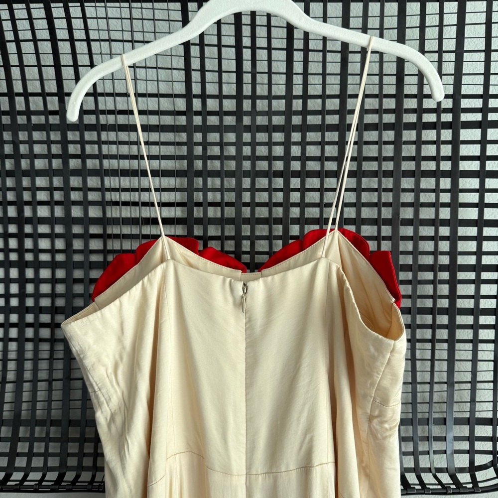 FARM Rio Cream Slip Dress with Red Bust and Green Accents - Picture 6 of 16